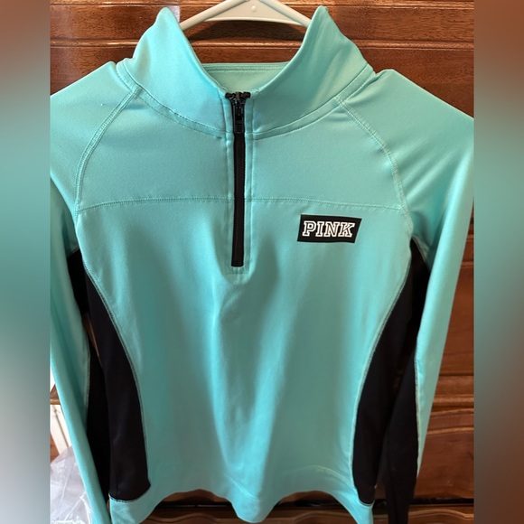 Victoria's Secret PINK Aqua and Black Pullover - Picture 2 of 5